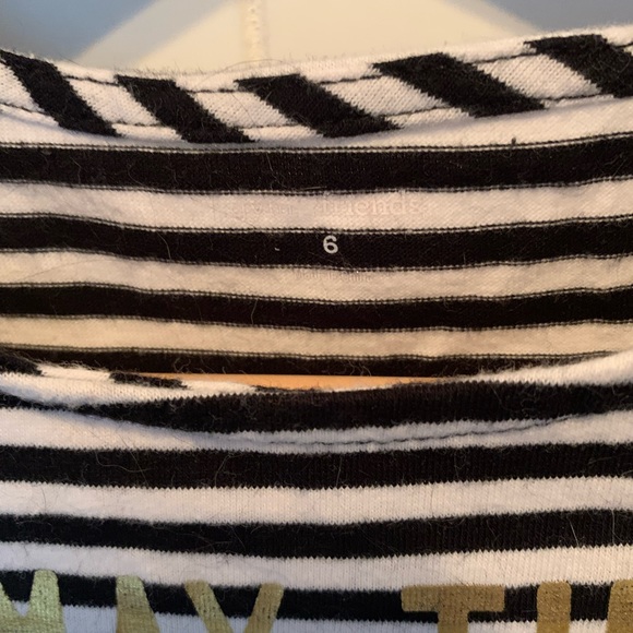 striped “may the force be with you” gold metallic lettering little girls size 6 - Picture 4 of 4